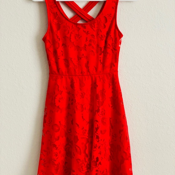 Candie's Dresses & Skirts - Candies Juniors Red Lacey Dress.  Sz.  XS. Fully Lined.